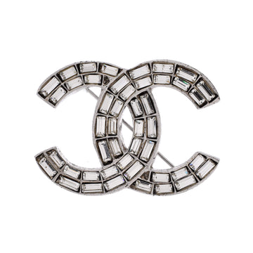 Chanel Baguette CC Brooch Metal with Crystals