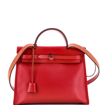 Hermes Herbag Zip Berline Vache Canvas and Leather 31