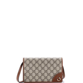 Gucci Emblem Wallet on Strap GG Coated Canvas