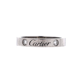 Cartier C de Cartier 2 Diamonds Wedding Band Ring Platinum with Diamonds 3mm