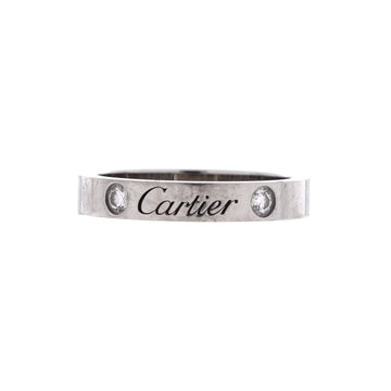 Cartier C de Cartier 2 Diamonds Wedding Band Ring Platinum with Diamonds 3mm