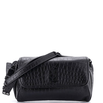 Saint Laurent Niki Body Bag Crocodile Embossed Leather