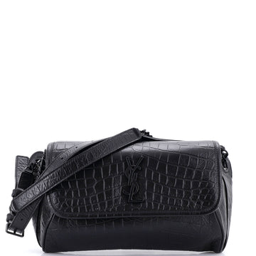 Saint Laurent Niki Body Bag Crocodile Embossed Leather