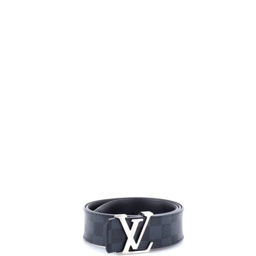 Louis Vuitton LV Initiales Reversible Belt Damier Cobalt and Leather Wide