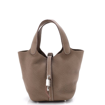 Hermes Monochrome Picotin Lock Bag Clemence PM