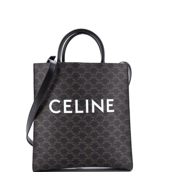 Celine Vertical Cabas Tote Triomphe Coated Canvas Medium