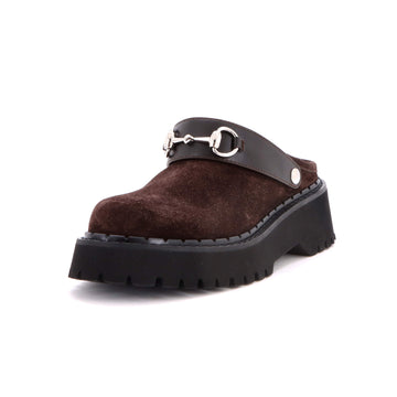 Gucci Women's Horsebit Platform Mules Suede