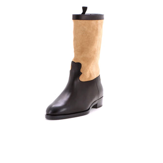 Chanel Women's CC Riding Boots Suede and Leather