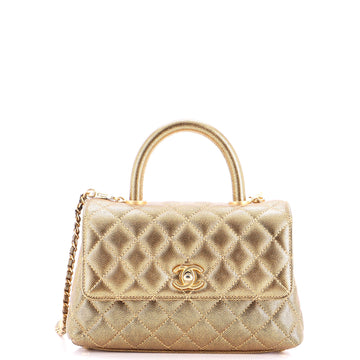 Chanel Coco Top Handle Bag Quilted Caviar Mini