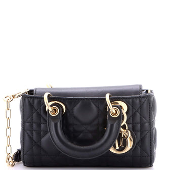 Christian Dior Lady D-Joy Bag Cannage Quilt Lambskin Micro