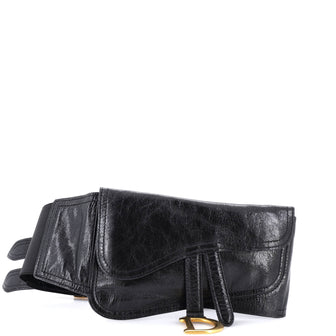 Christian Dior Saddle Double Buckle Belt Bag Leather