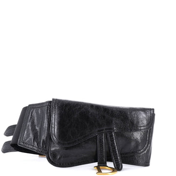 Christian Dior Saddle Double Buckle Belt Bag Leather