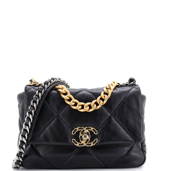 Chanel 19 Flap Bag Quilted Stitched Lambskin Medium