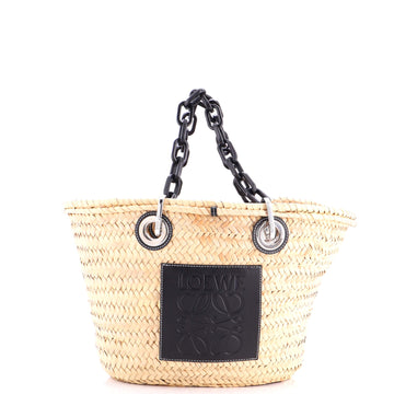 Loewe Basket Chain Tote Raffia Medium