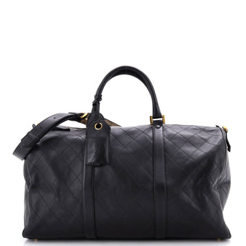 Chanel Vintage Diamond Stitch Boston Bag Quilted Lambskin Large