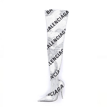 Balenciaga Women's Logo Knife Thigh High Boots Sequins