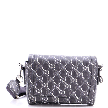 Gucci Flap Messenger Bag GG Shadow Coated Canvas Super Mini
