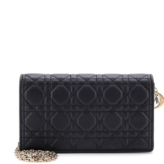 Christian Dior Lady Dior Chain Pouch Cannage Quilt Lambskin