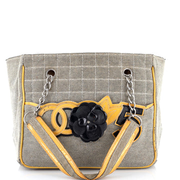 Chanel Camellia No.5 Chocolate Bar Tote Canvas Large