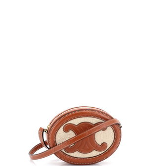 Celine Triomphe Oval Crossbody Bag Canvas and Leather