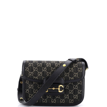 Gucci Horsebit 1955 Shoulder Bag GG Denim Small