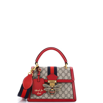 Gucci Queen Margaret Top Handle Bag GG Coated Canvas with Leather Small