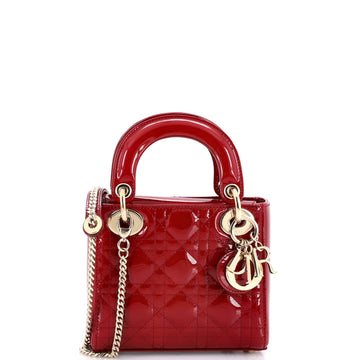 Christian Dior Lady Dior Chain Bag Cannage Quilt Patent Mini
