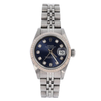 Rolex Oyster Perpetual Datejust Automatic Watch Stainless Steel and White Gold with Diamond Markers 26
