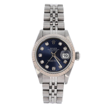 Rolex Oyster Perpetual Datejust Automatic Watch Stainless Steel and White Gold with Diamond Markers 26