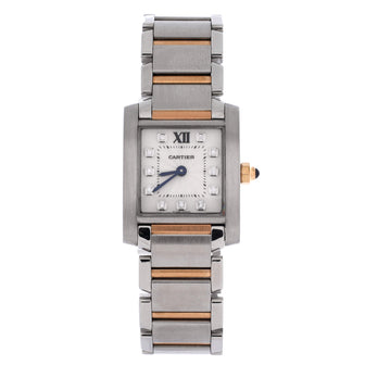 Cartier Tank Francaise Quartz Watch Stainless Steel and Rose Gold with Diamond Markers 20