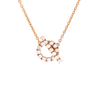 Hermes Finesse Pendant Necklace 18K Rose Gold and Diamonds