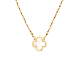 Van Cleef & Arpels Pure Alhambra Pendant Necklace 18K Yellow Gold and Mother of Pearl