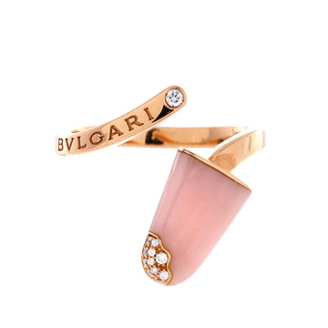 Bvlgari Gelati Ring 18K Rose Gold with Pink Opal and Diamonds