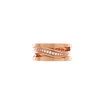 Bvlgari B.Zero1 Design Legend Zaha Hadid Three Band Ring 18K Rose Gold with Diamonds