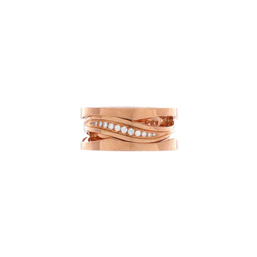 Bvlgari B.Zero1 Design Legend Zaha Hadid Three Band Ring 18K Rose Gold with Diamonds