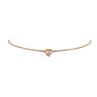 Tiffany & Co. Elsa Peretti Diamonds By The Yard Heart Bracelet 18K Rose Gold with Diamond 0.09-0.19CT