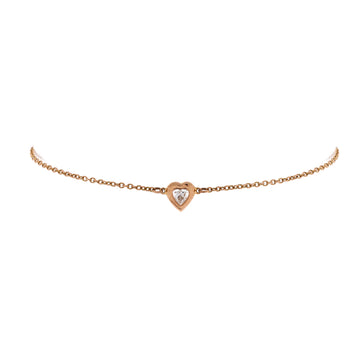 Tiffany & Co. Elsa Peretti Diamonds By The Yard Heart Bracelet 18K Rose Gold with Diamond 0.09-0.19CT