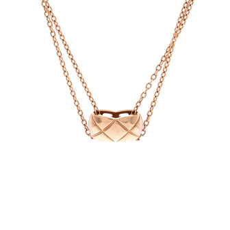 Chanel Coco Crush Double Chain Pendant Necklace 18K Rose Gold