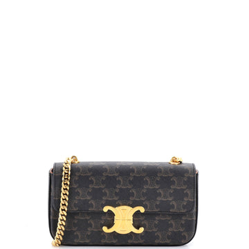 Celine Triomphe Chain Shoulder Bag Triomphe Coated Canvas Small