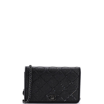 Chanel Turnlock CC Wallet on Chain Strass Embellished Satin