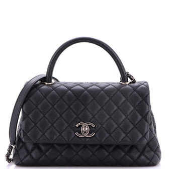 Chanel Coco Top Handle Bag Quilted Caviar Small