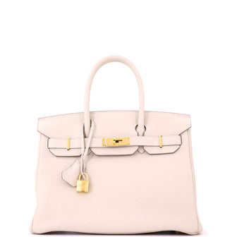 Hermes Birkin Handbag Light Togo with Gold Hardware 30