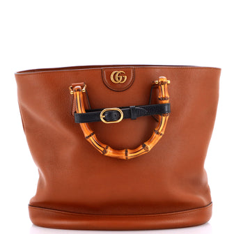 Gucci Diana Bamboo Handle Round Tote Leather Medium