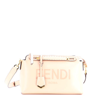 Fendi Logo By The Way Satchel Embossed Leather Medium