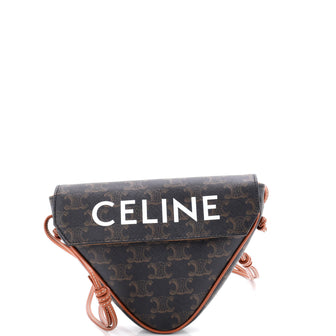 Celine Triangle Crossbody Bag Triomphe Coated Canvas