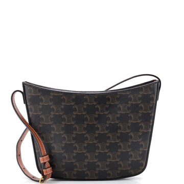 Celine Croque Hobo Triomphe Coated Canvas Medium