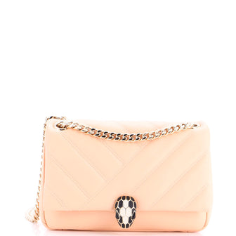Bvlgari Serpenti Cabochon Shoulder Bag Diagonal Quilted Leather Small