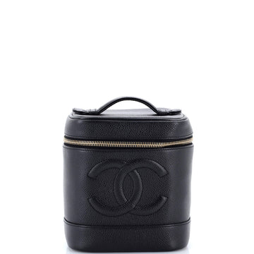 Chanel Vintage Timeless Cosmetic Case Caviar Tall