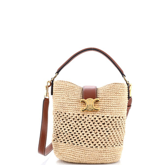 Celine Louise Bag Raffia with Leather Small