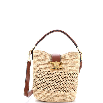 Celine Louise Bag Raffia with Leather Small
